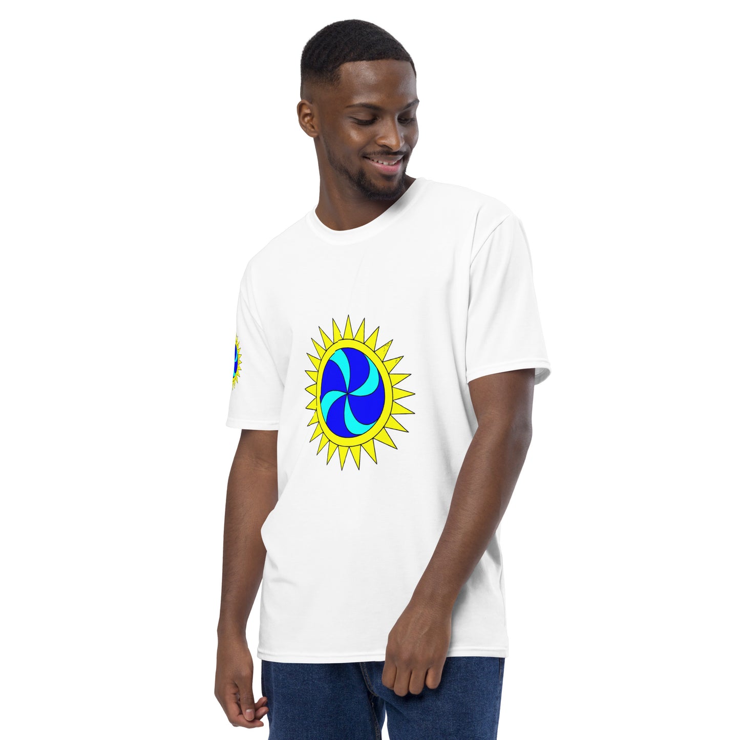 Tshirt Mens White Sun Swirl