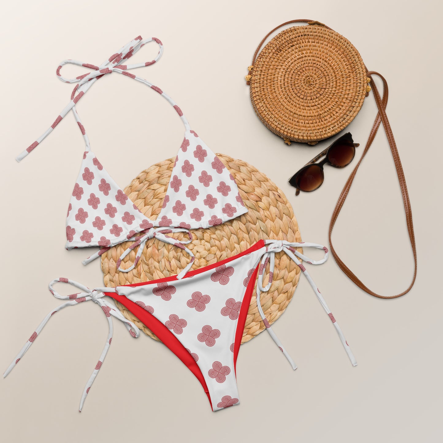 String Bikini Red 4 Directions