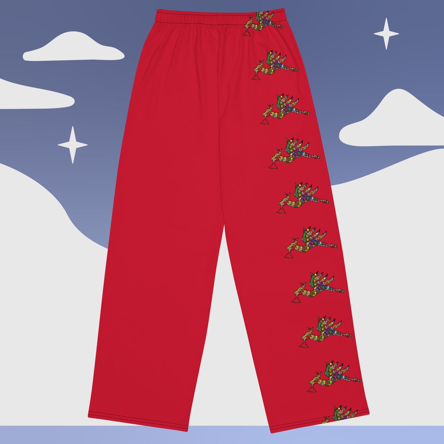 unisex wide-leg pants WInged serpent