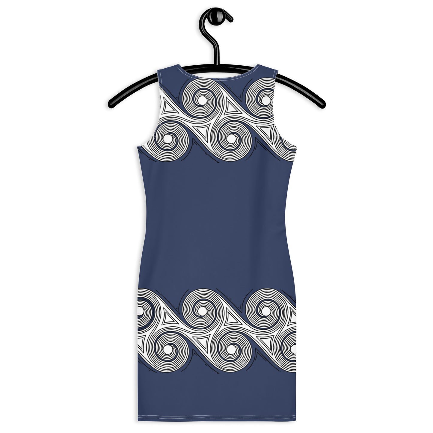 Bodycon Dress Navy Swirls