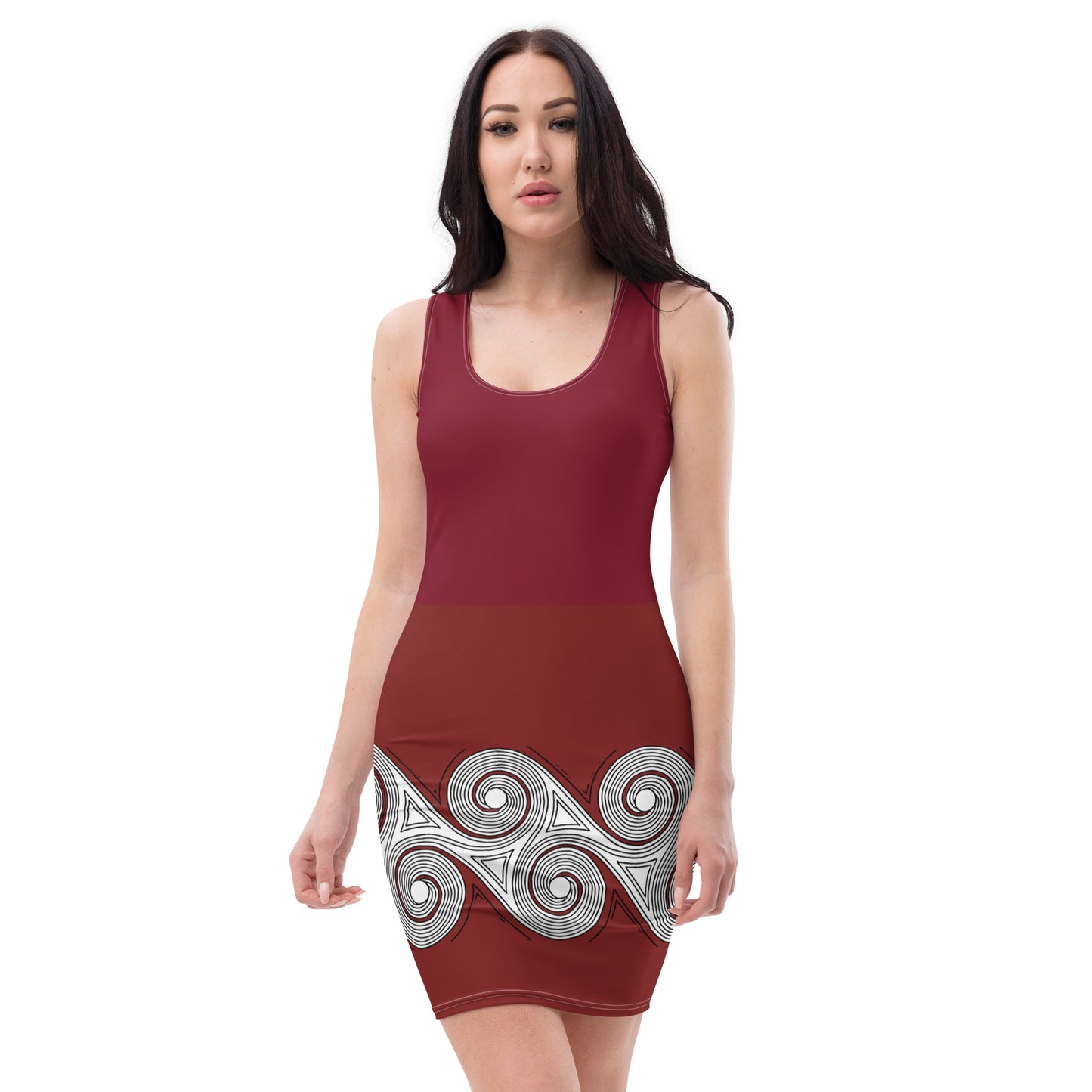 Bodycon Dress Brick Swirls