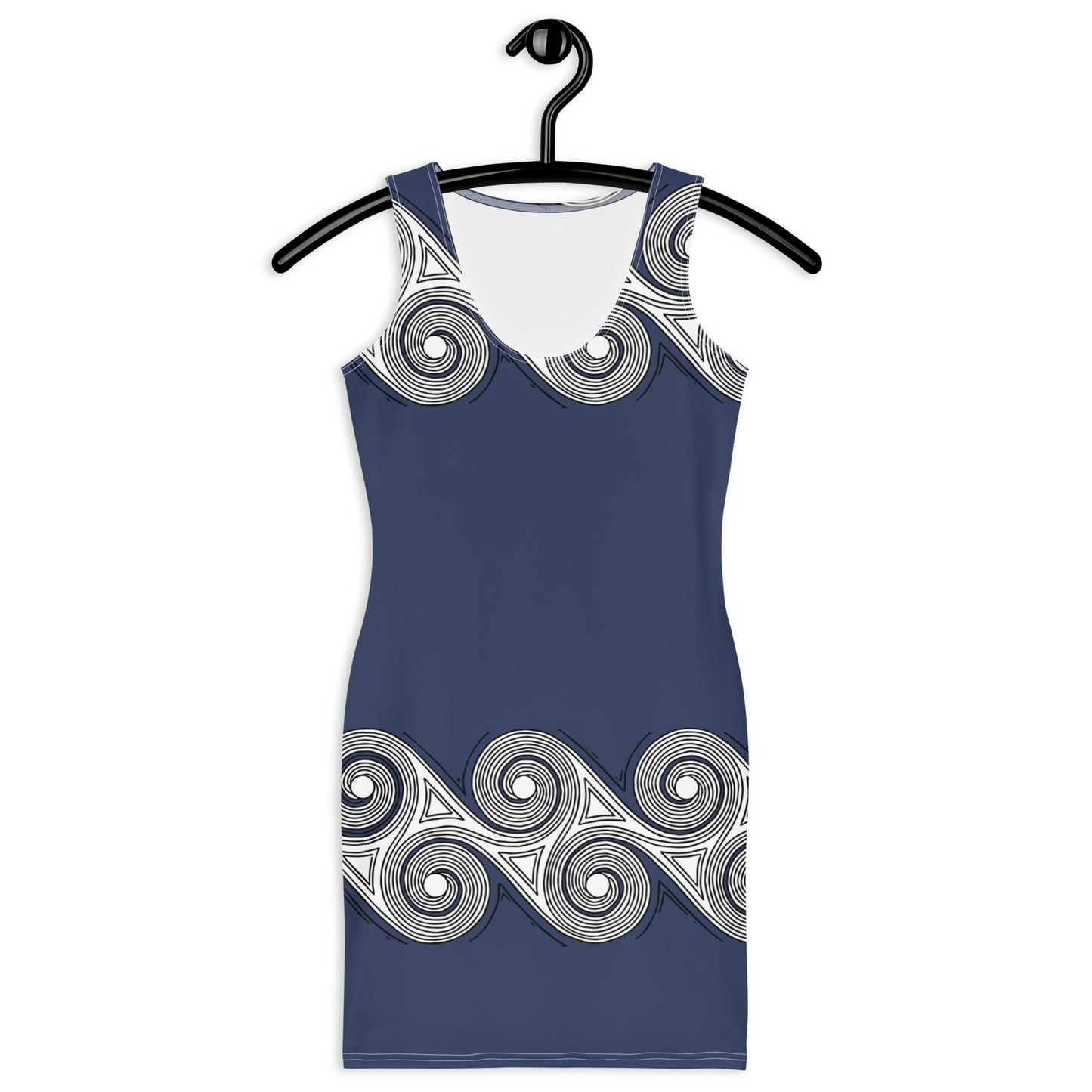 Bodycon Dress Navy Swirls
