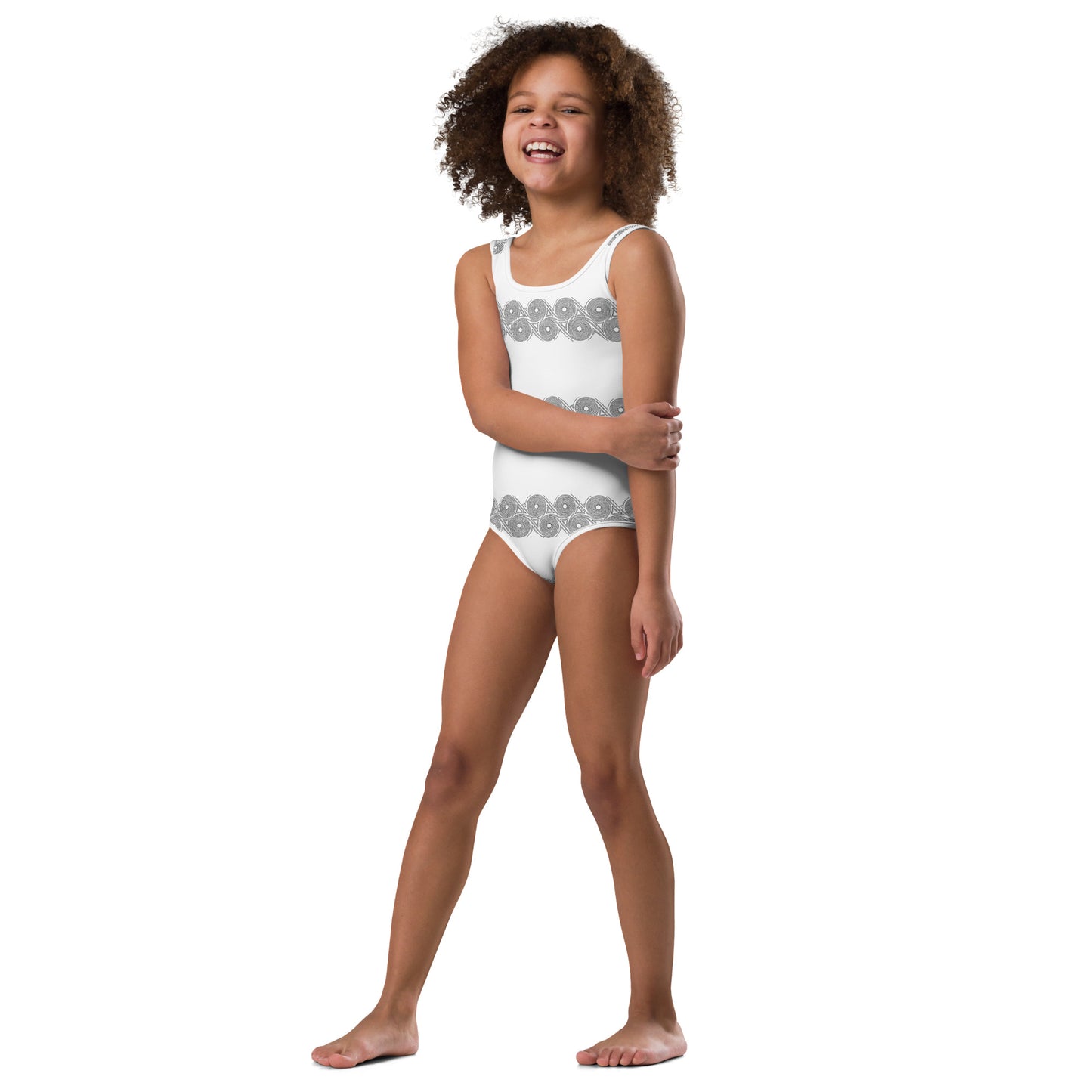 Swimsuit Kids White Swirls