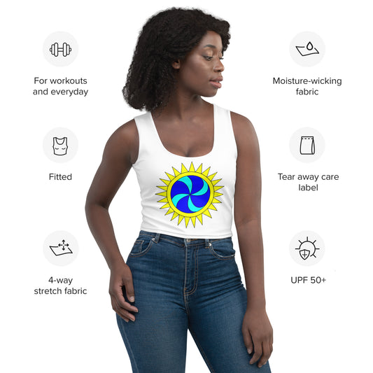 Crop Top White Sun Swirl