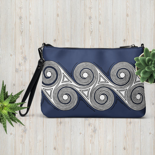 Crossbody Navy Swirls Handbag