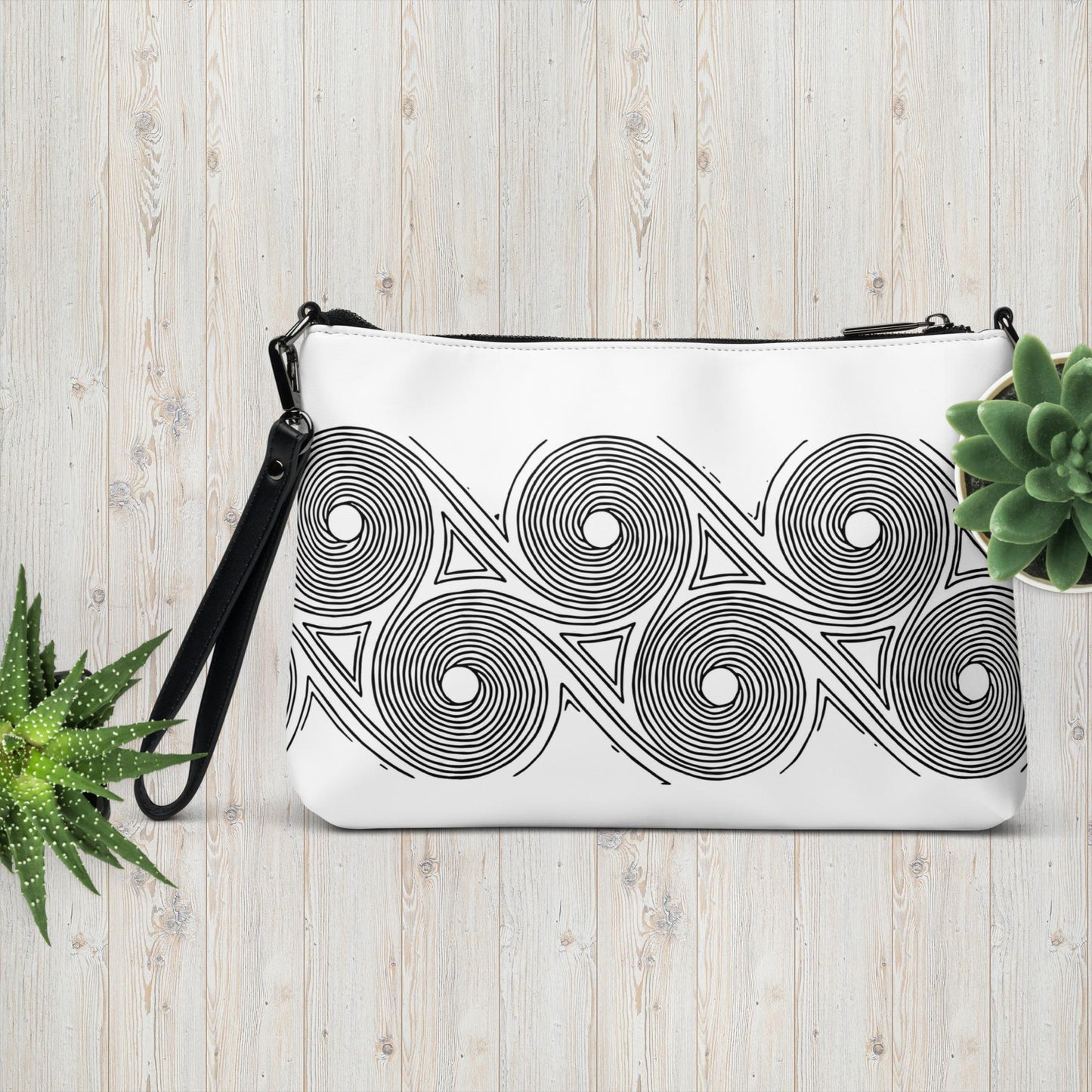 Crossbody White Swirls handbag