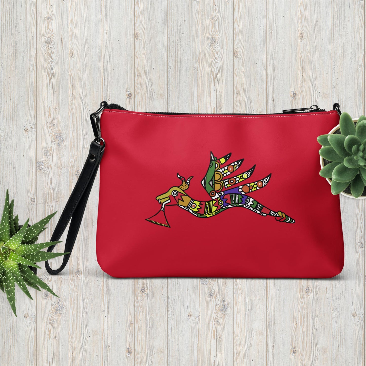 Crossbody Winged Serpent Red Handbag