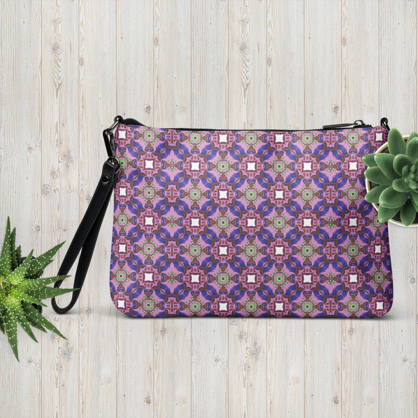 Crossbody Purple Geometry Handbag