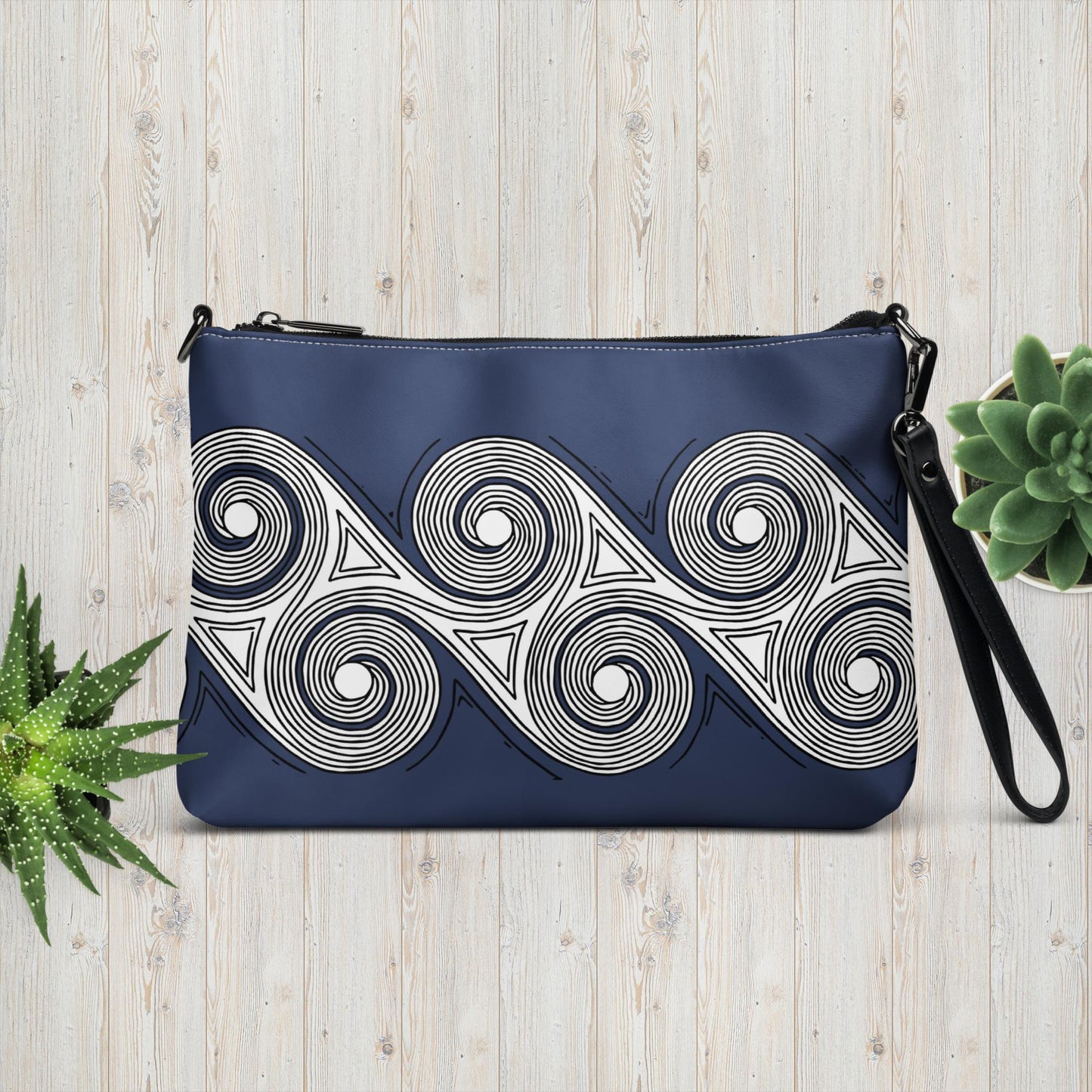 Crossbody Navy Swirls Handbag