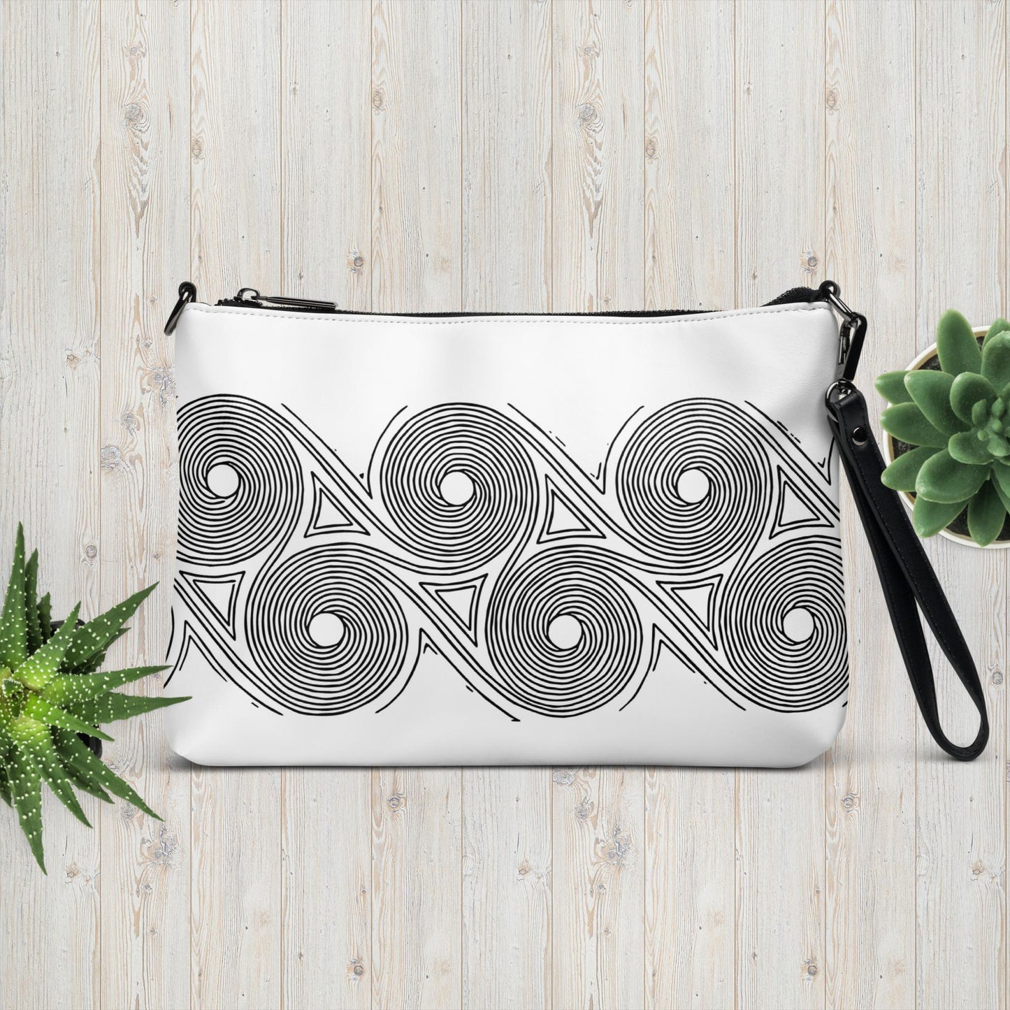 Crossbody White Swirls handbag