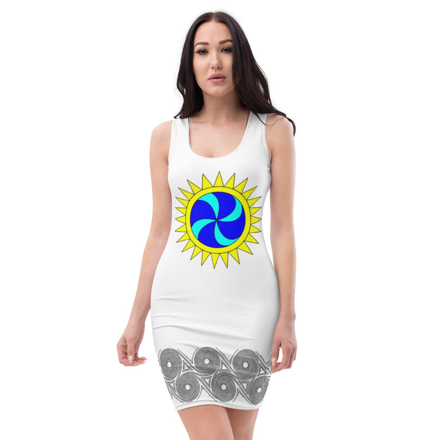 Dress White Sun Swirl