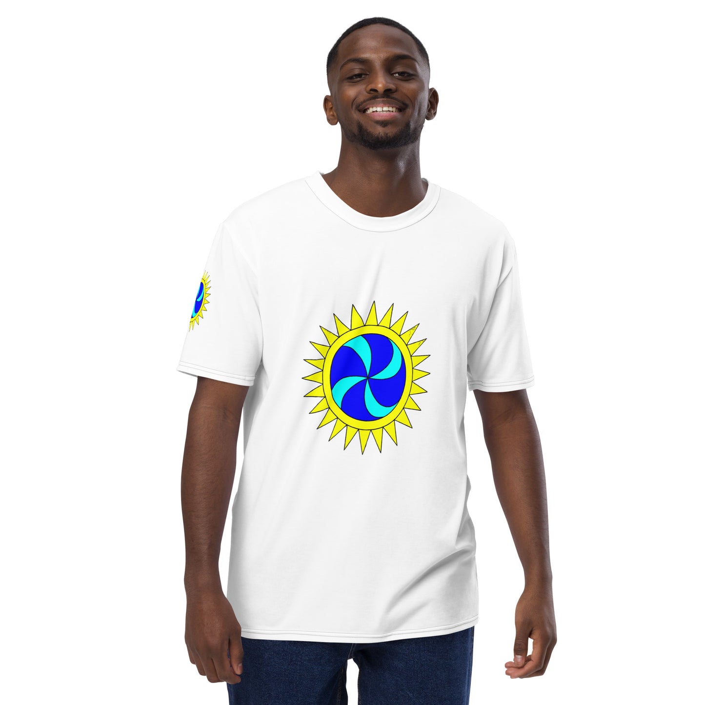 Tshirt Mens White Sun Swirl