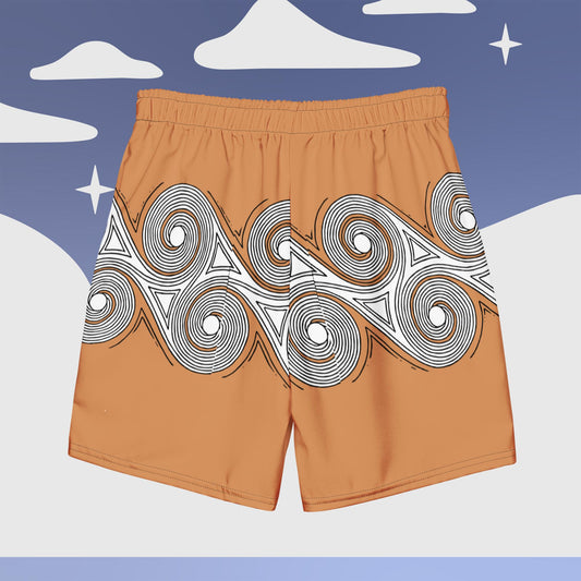 Men's swim trunks Orange Swirls