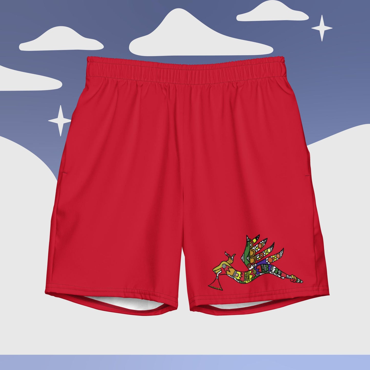 Men's swim trunks Winged Serpent