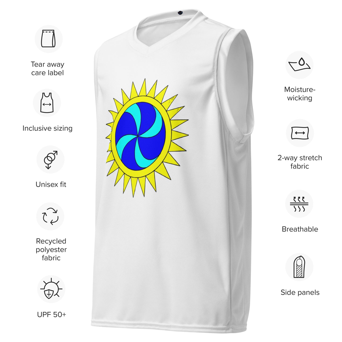 Basketball Jersey Unisex Sun Swirl