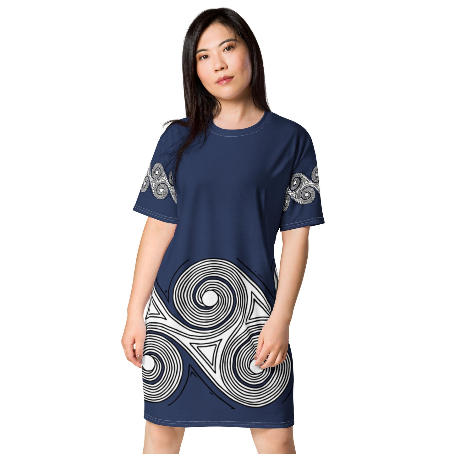 T-shirt dress Navy Swirl
