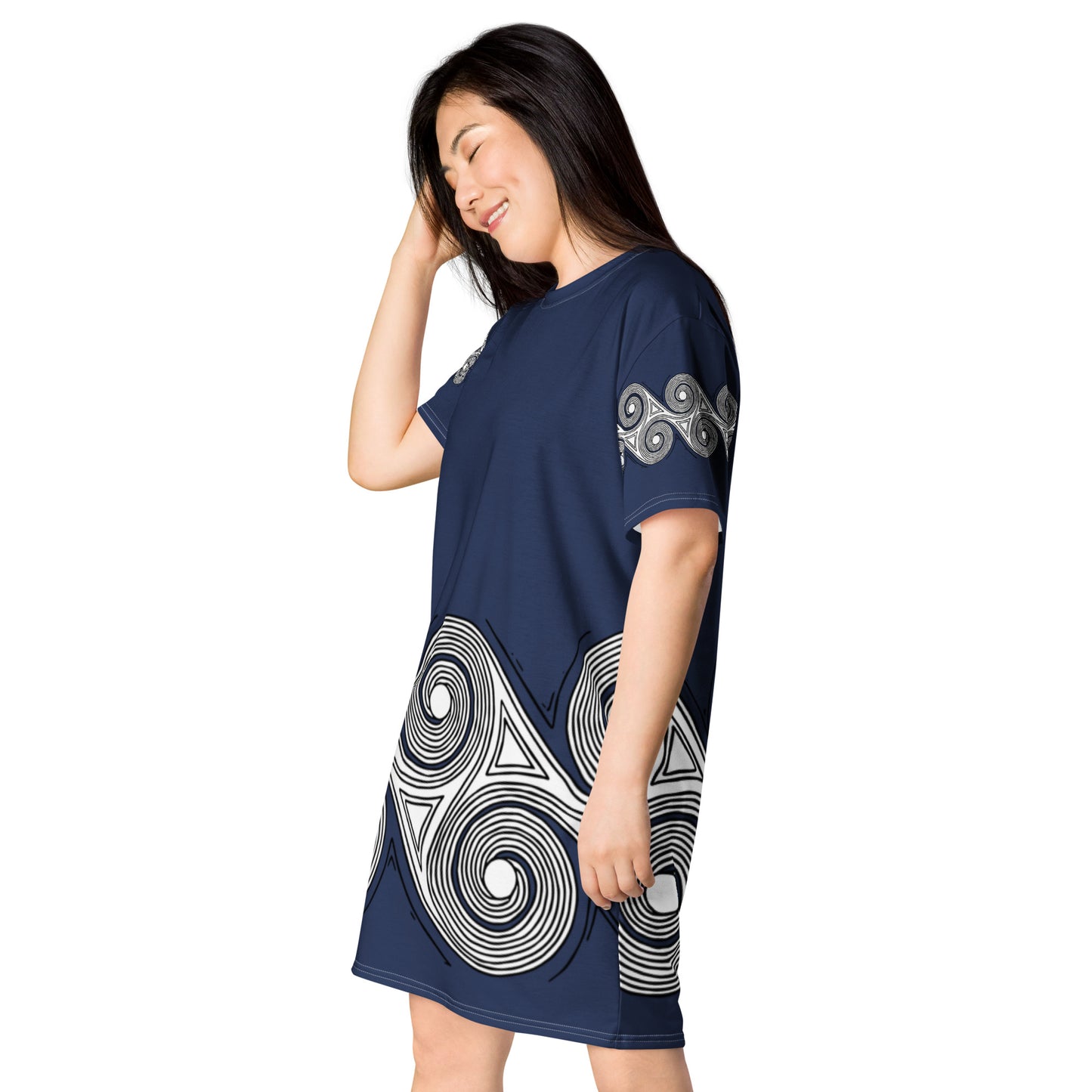 T-shirt dress Navy Swirl