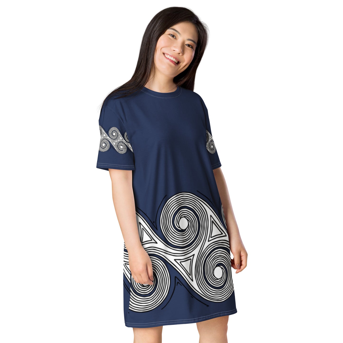 T-shirt dress Navy Swirl