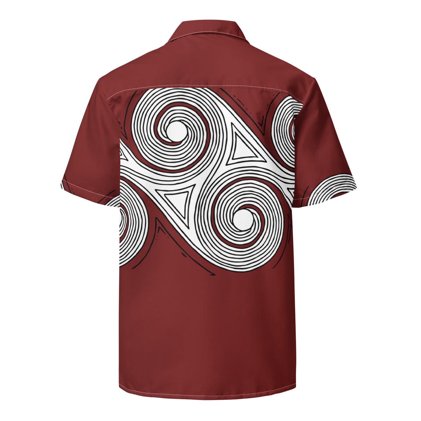 Burgundy Wind Clan Button Shirt