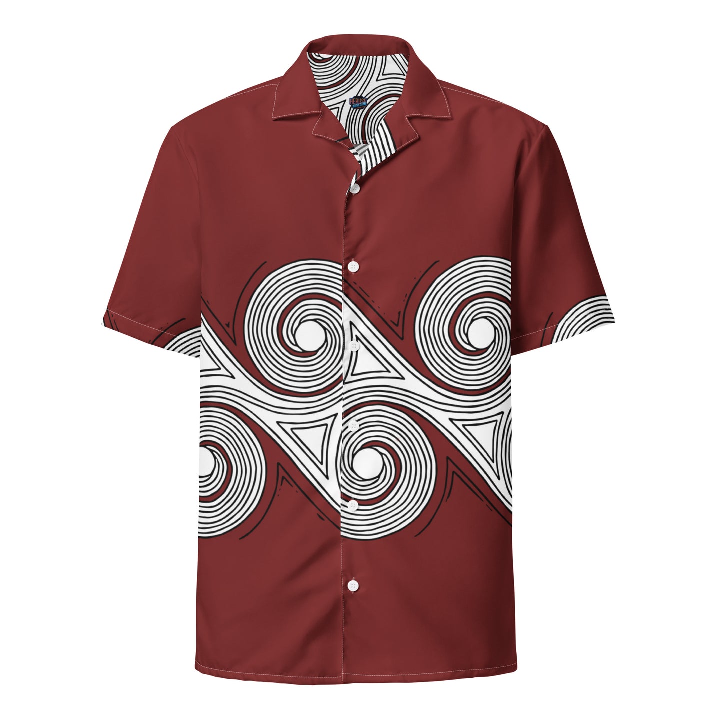 Burgundy Wind Clan Button Shirt