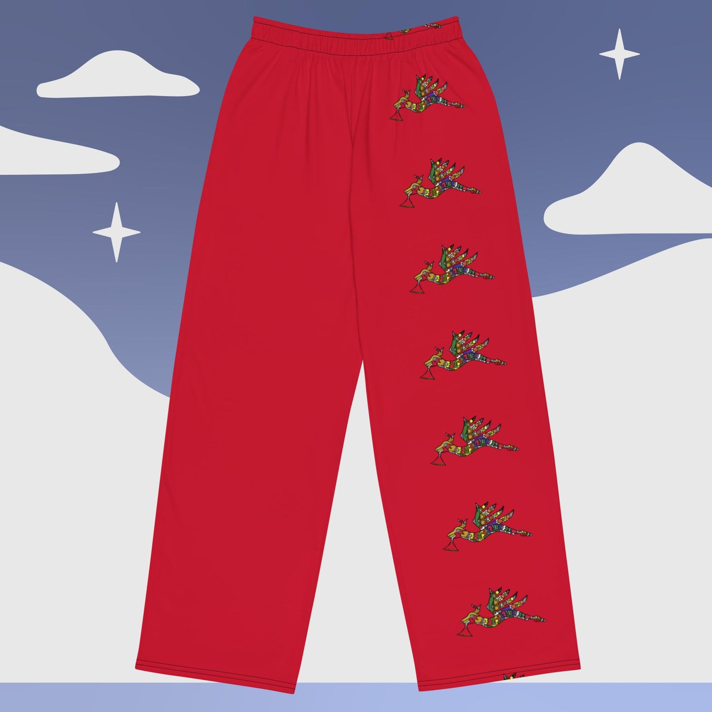 unisex wide-leg pants WInged serpent