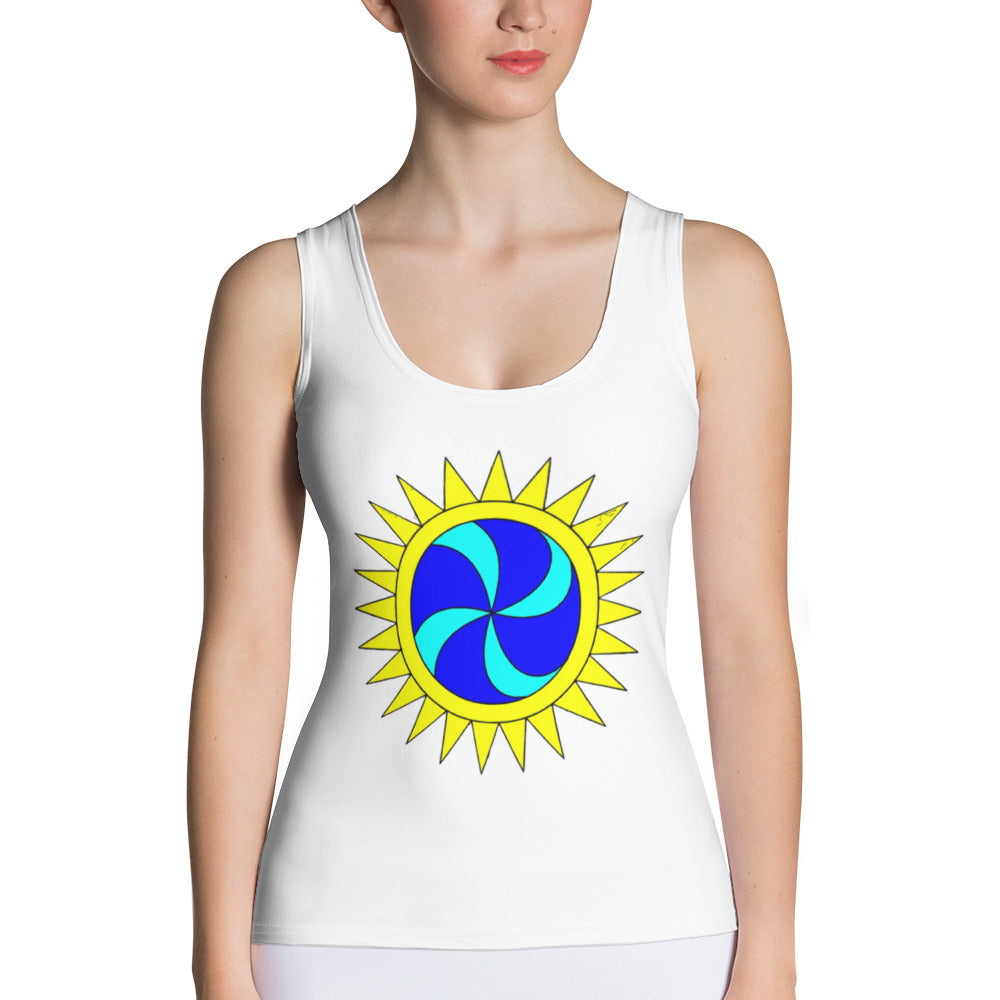 Tank Top White Sun Swirl