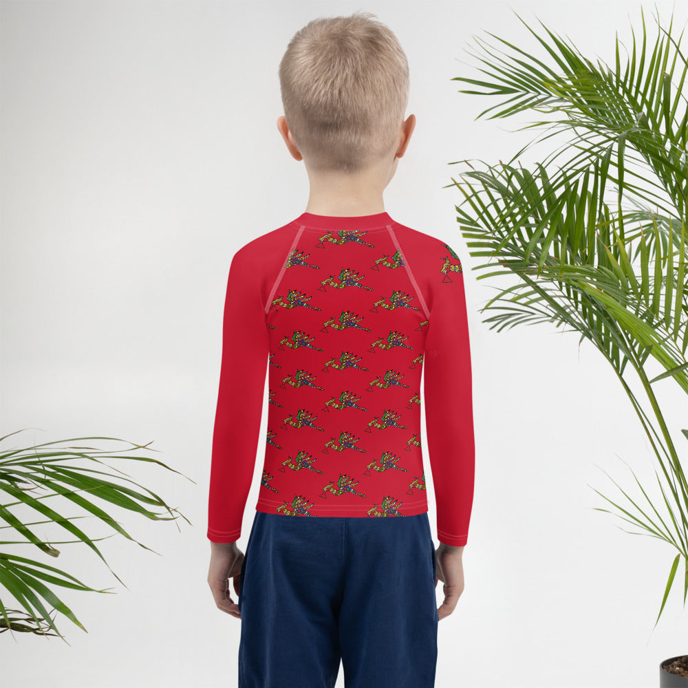 Rash Guard Kid's Red Winged Serpent