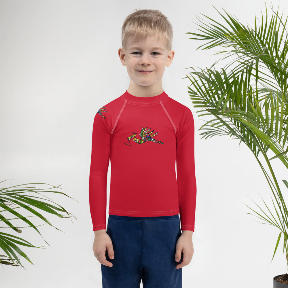 Rash Guard Kid's Red Winged Serpent