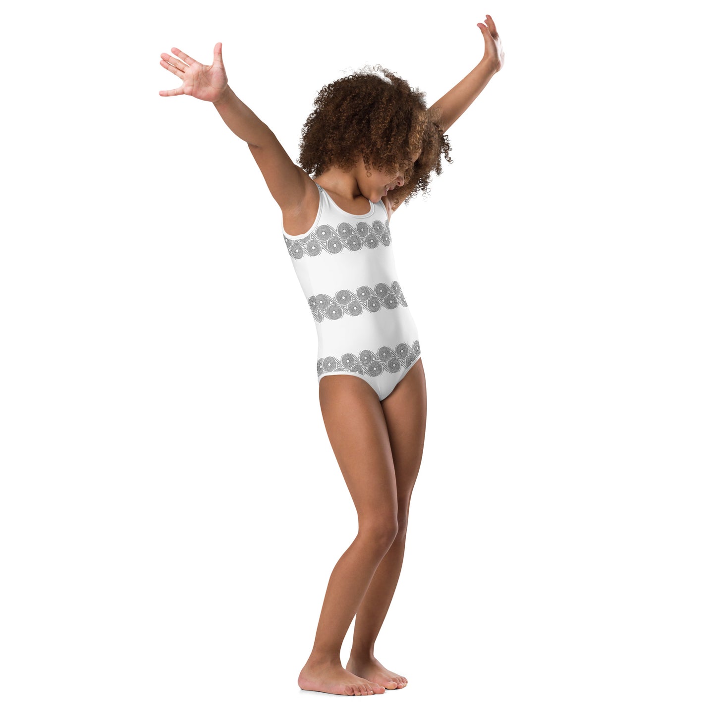 Swimsuit Kids White Swirls