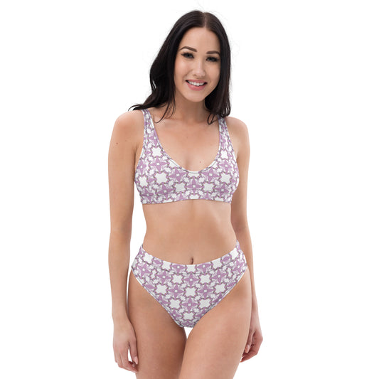 Bikini Underwater Panther Lilac Print High Waisted