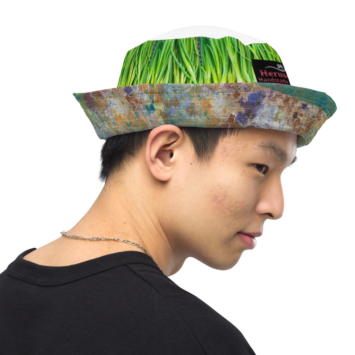 Bucket Hat Wild Onion and Solid as a Rock Reversible