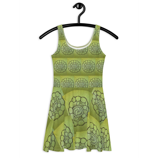 Skater Dress Green Shell Gorget