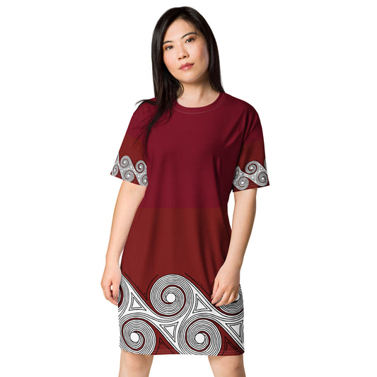 T-shirt dress Brick Swirl