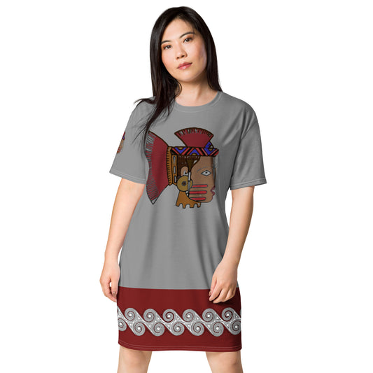 T-Shirt Dress Warrior Woman Swirls