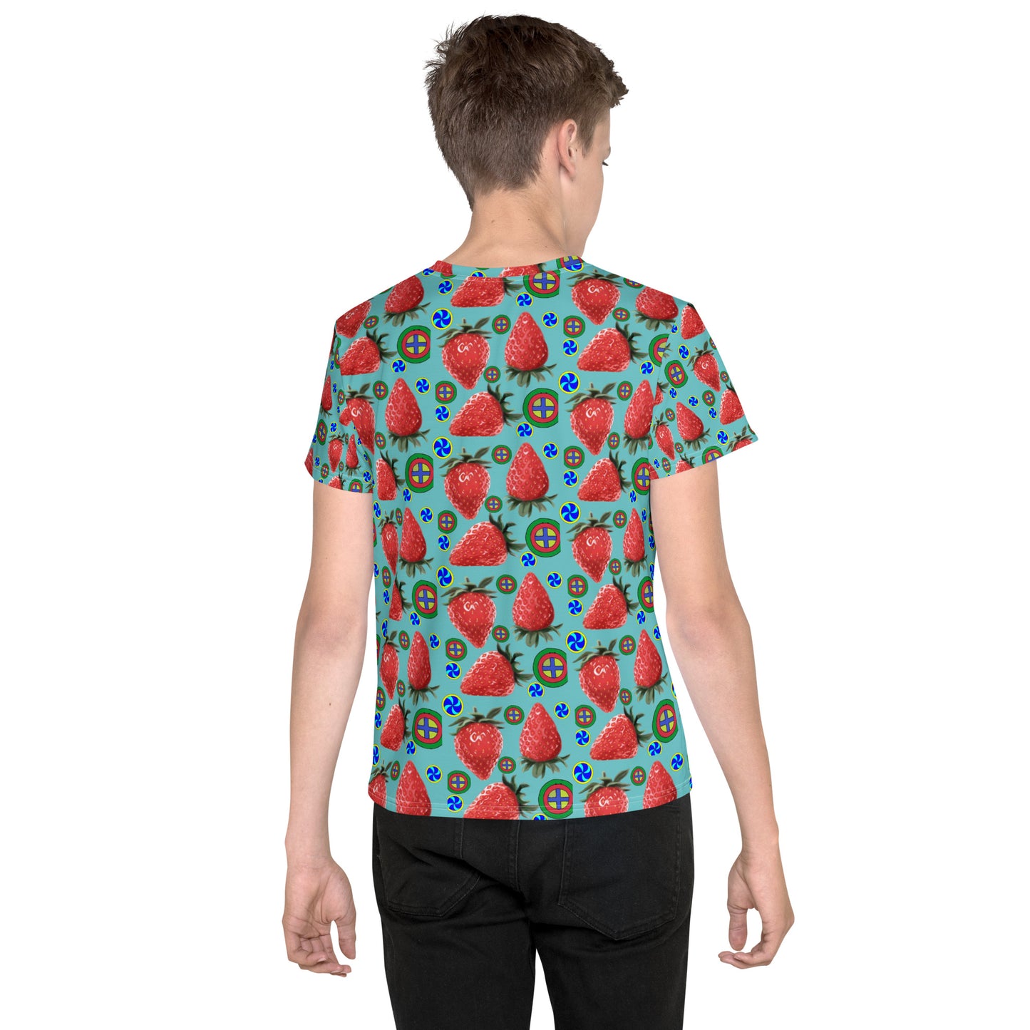 T-Shirt Youth Strawberries and Swirls