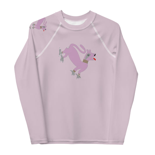 Rash Guard Youth Lilac Underwater Panther