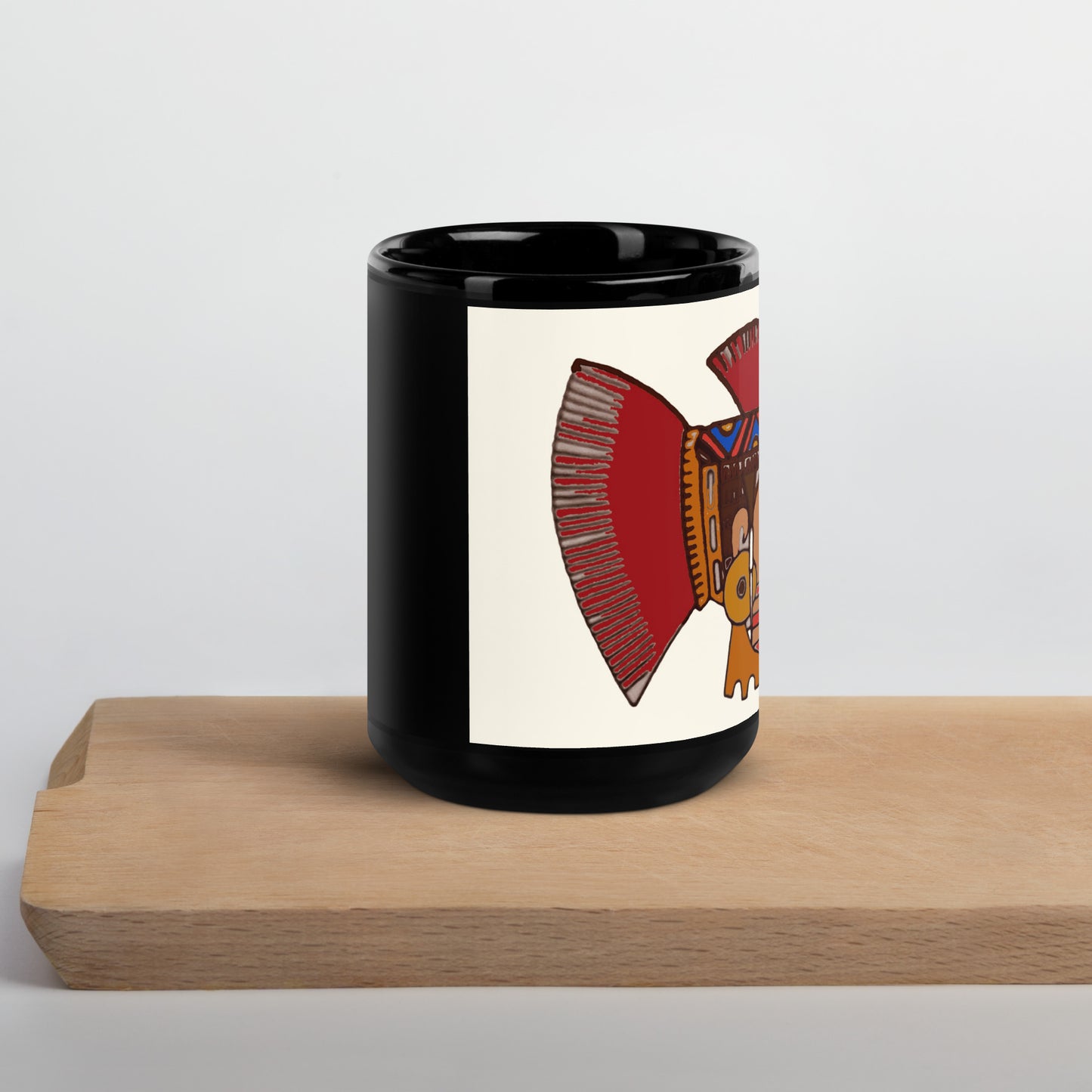 Mug Warrior Woman Black Glossy