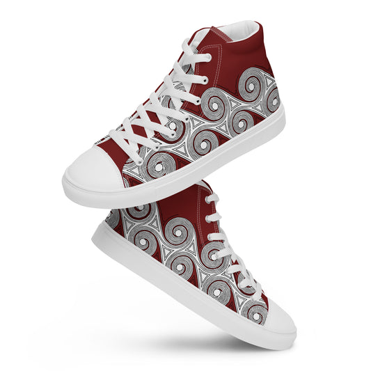 High Top Canvas Shoes Women's Brick Swirls